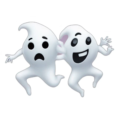 a female ghost and a male ghost dancing as a Ying yang sticker