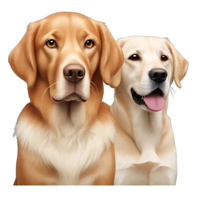 Fox red Labrador and white golden retriever together sticker