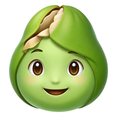 create a cute pistachio in kawai style smiling sticker
