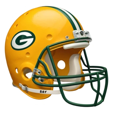 Green Bay packers helmet with a heart near it that looks like cheese inside sticker