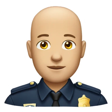 Bald man with light beard in police uniform  sticker