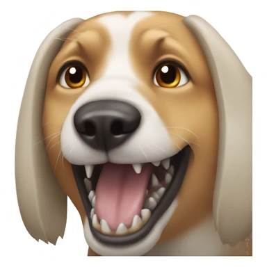 Dog with shark teeth sticker