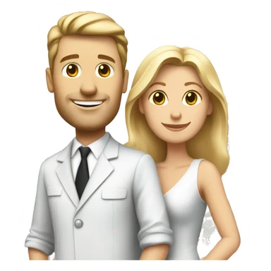 White man and white woman in front of Eiffel tower  sticker