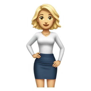 Full body attractive woman blonde hair small waist and wide hips in tight skirt sticker
