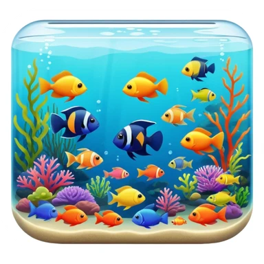 colorful aquarium with tropical fish sticker