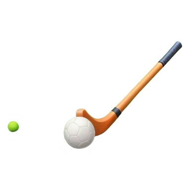 A field hockey stick and ball on a vibrant green grass field, with goalposts and clear field markings in the background. The scene emphasizes the bright, lush grass, highlighting the fast-paced and strategic nature of hockey on a well-maintained pitch. sticker