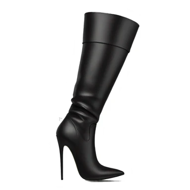 Overknee high black leather stiletto boot sticker