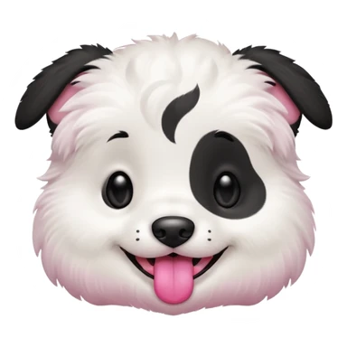 Black and white puppy, smiling, smooth coat sticker