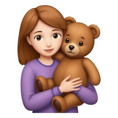 Woman loving a bear sticker
