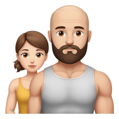 Beautiful light brunette dreaming of her muscular bald beard husband sticker