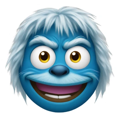 Blue grinch smiling sticker