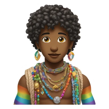 boy with jewelry at beach sticker