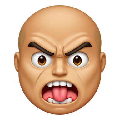 Angry face with face with tongue out sticker