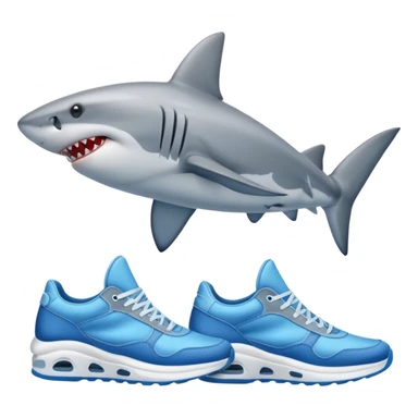 tiburon con zapatillas  sticker