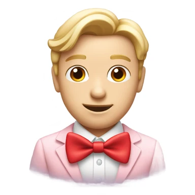 Light pink heart with a red bowtie on it sticker