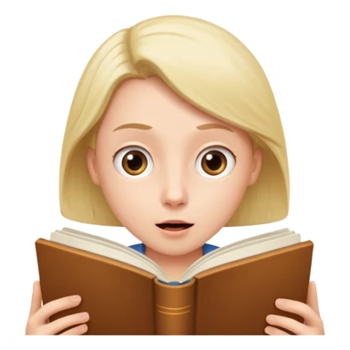 лицо удивленного человека. который читает книку sticker