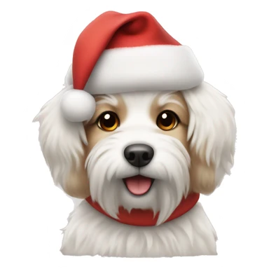 cute fluffy dog wearing a santa hat sticker