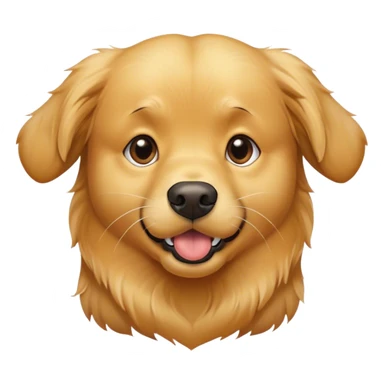 Golden retriever biting his lip looking clueless sticker