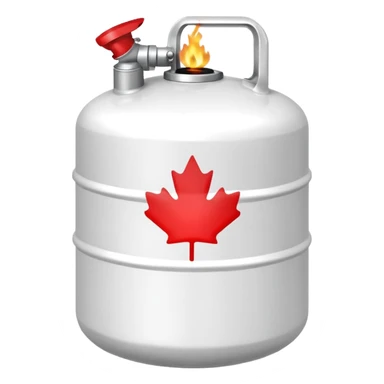 Create a size 420 propane tank emoji that is white with a red lid  sticker