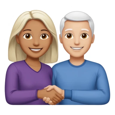 Dos personas dandose la mano como agradecimiento, una persona de color y una persona blanca sticker