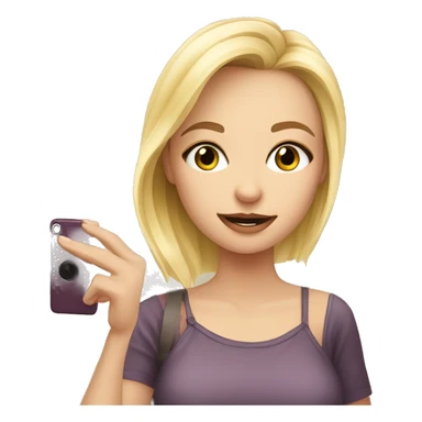 blonde girl taking selfie indoors sticker