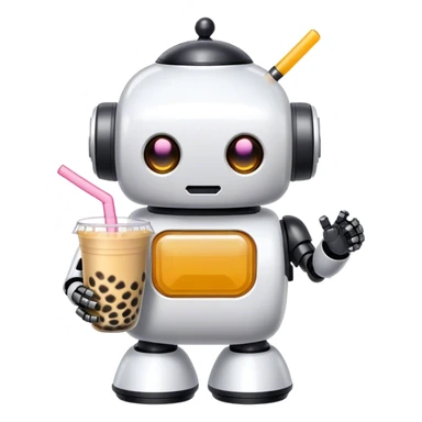 Bubble tea robot sticker