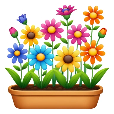 happy smiley garden flowers  sticker