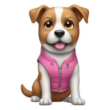 dog with a pink vest sticker