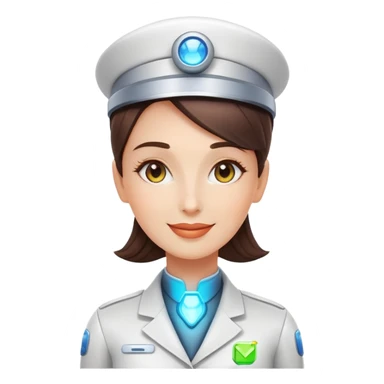 a female android concigere that is happy to help.  sticker