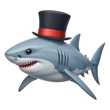 Shark with a top hat sticker
