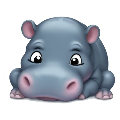 Baby hippo taking a nap sticker