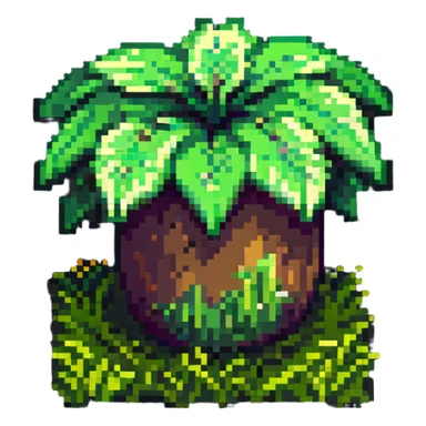 ultra-blocky minimal pixel art Minecraft grass block with few large square pixels sticker