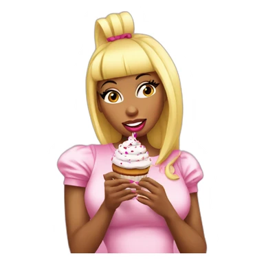 Nicki Minaj eating a cupcake  sticker