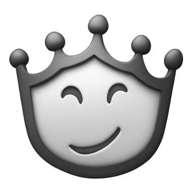The letter C with a simple crown on it 2D blackand white sticker