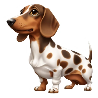 dachshund with brown spots on its face sticker
