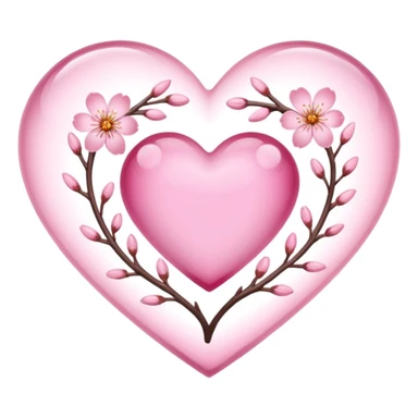 sakura heart with a transparent center sticker