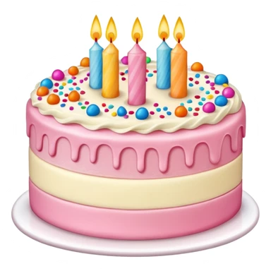 slice of birthday cake with pink icing and sprinkles sticker