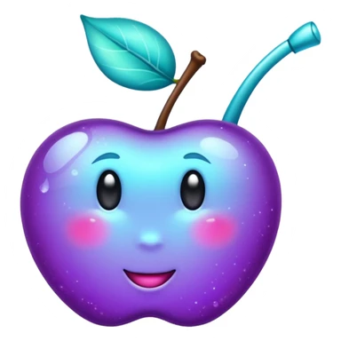 glitter purple and cian cherry sticker