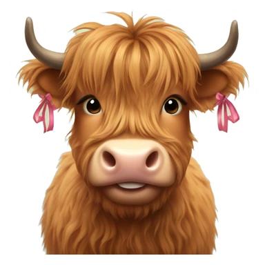 Cute highland cow with bows  sticker