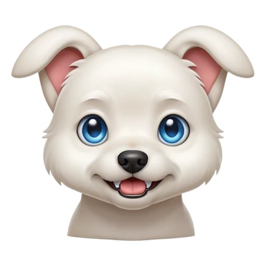 Snarling Blue eyed small white dog floppy ears  sticker