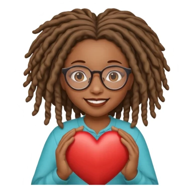 Girl Scouts African American girl with locs and glasses heart  sticker