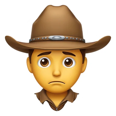 iOS cowboy emoji but sad sticker