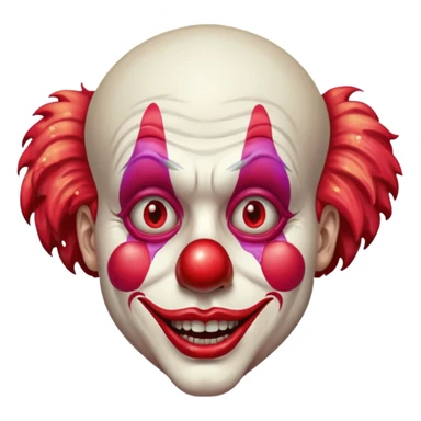 red glitter clown with the retarded facial expression sticker