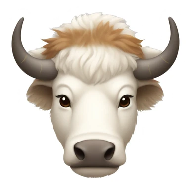 appa White bison with brown arrow on forehead without horns sticker