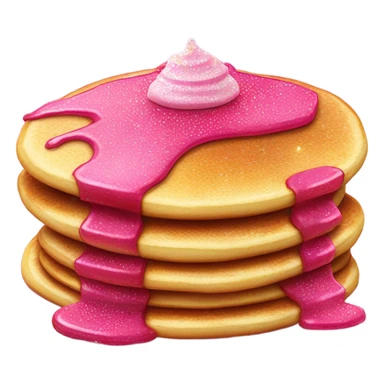Hot pink pancakes with glitter and melted butter  sticker