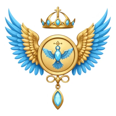 holy saint emblem with light blue wings sticker