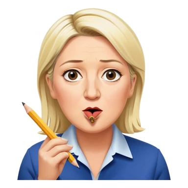 marine le penne qui mange un crayon sticker