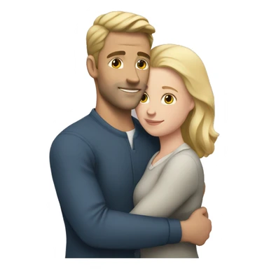 White man and white woman in love hugging sticker