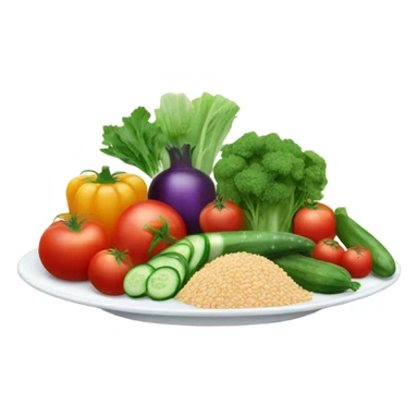 plate of healthy food with tomatoes sticker
