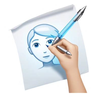 A future self, slightly translucent and glowing, reaches out from a paper, extending a pen toward the present self. The gesture is firm yet encouraging, symbolizing the act of breaking free from procrastination and taking control. The paper represents the unfinished task, and the glowing exchange  sticker